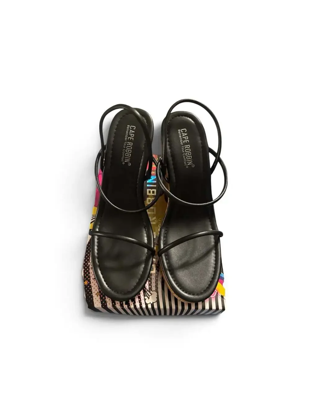 Cape Robbin Ando Women's Cork Wedge Sandals in Black